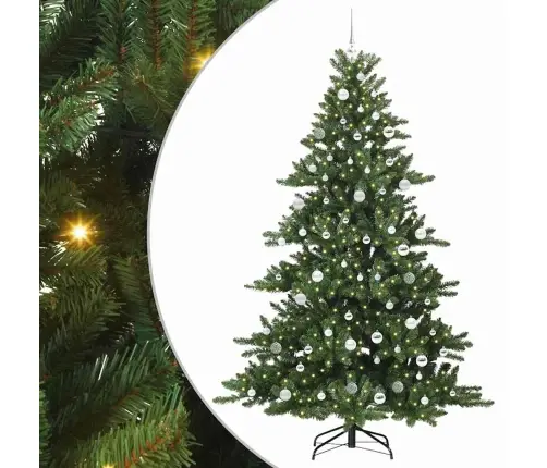 Kunstlik Kokkupandav Jõulupuu Koos Alusega Roheline 210 Cm Pvc