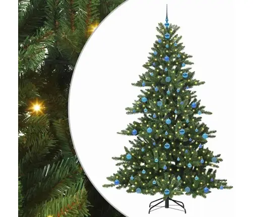 Mākslīgā Saliekamā Ziemassvētku Egle With Leds 210Cm Pvc Vidaxl Mākslīgā Saliekamā Ziemassvētku Egle With Leds 210Cm Pvc Vidaxl