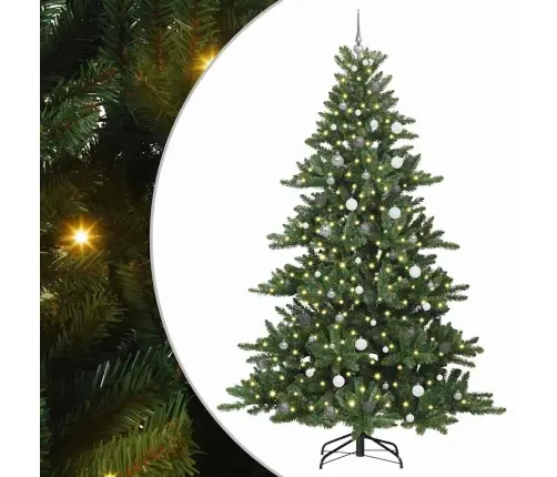 Kunstlik Kokkupandav Jõulupuu Koos 300 Led-Iga 240 Cm Pvc