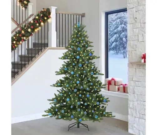 Kunstlik Kokkupandav Jõulupuu Koos 300 Led-Iga 240 Cm Pvc