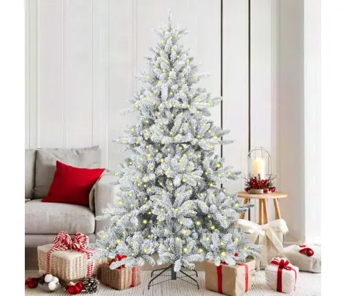 Mākslīgā Saliekamā Ziemassvētku Egle Balts 180 Cm Pvc Vidaxl