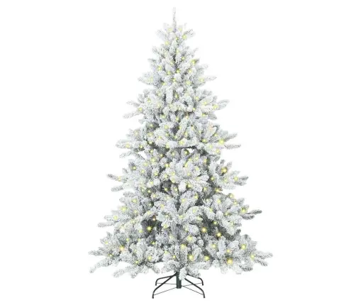 Mākslīgā Saliekamā Ziemassvētku Egle Balts 210 Cm Pvc Vidaxl