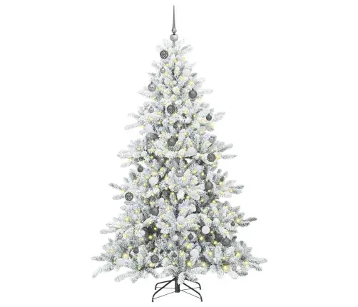 Mākslīgā Saliekamā Ziemassvētku Egle Balts 210 Cm Pvc Vidaxl