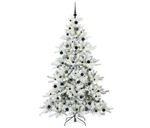 Mākslīgā Saliekamā Ziemassvētku Egle Balts 210 Cm Pvc Vidaxl