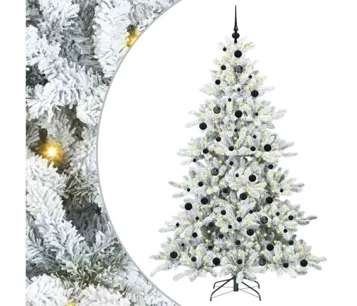 Mākslīgā Saliekamā Ziemassvētku Egle Balts 210 Cm Pvc Vidaxl