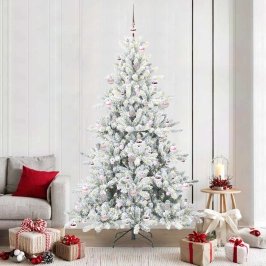 Mākslīgā Saliekamā Ziemassvētku Egle Su 300 Led 210 Cm Pvc Vidaxl