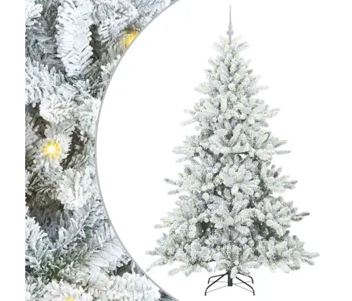 Kunstlik Kokkupandav Jõulupuu Koos 300 Led-Iga Valge 210 Cm Pvc