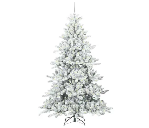 Dirbtinė Sulankstoma Kalėdų Eglutė Su 300 Led Balta 210 Cm Pvc