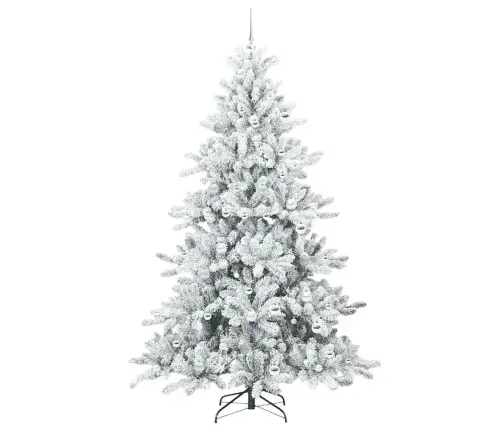 Dirbtinė Sulankstoma Kalėdų Eglutė Su 300 Led Balta 210 Cm Pvc