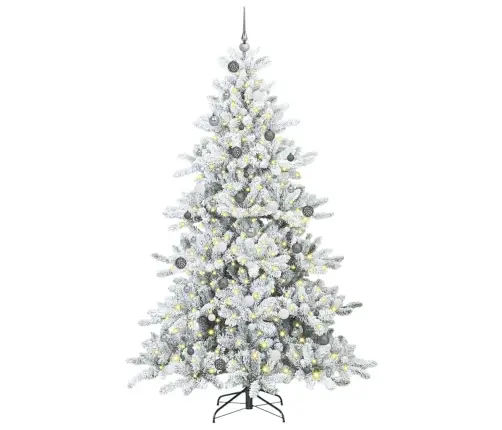 Mākslīgā Saliekamā Ziemassvētku Egle Balts 240 Cm Pvc Vidaxl