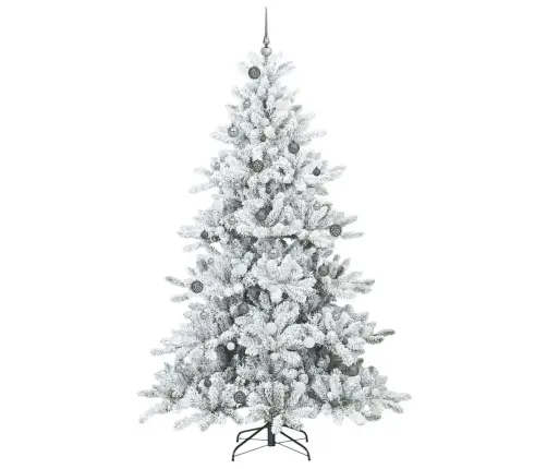 Mākslīgā Saliekamā Ziemassvētku Egle Balts 240 Cm Pvc Vidaxl