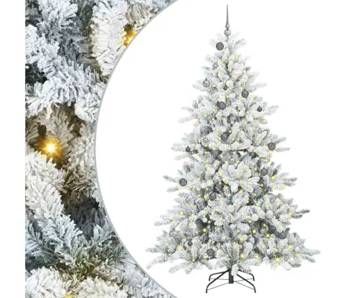 Mākslīgā Saliekamā Ziemassvētku Egle Balts 240 Cm Pvc Vidaxl