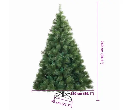 Tehisjõulupuu Koos 300 Led-Iga Roheline 240 Cm Pe Ja Pvc