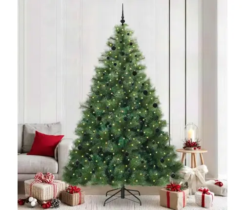 Dirbtinė Kalėdų Eglutė Su 300 Led Žalia 240 Cm Pe Ir Pvc