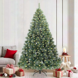 Mākslīgā Ziemassvētku Eglīte Su 300 Led Zaļa 210 Cm Pe Un Pvc Vidaxl
