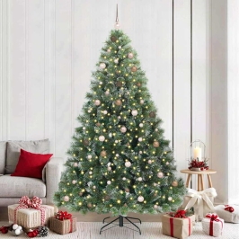 Tehisjõulupuu Koos 300 Led-Iga Roheline 240 Cm Pe Ja Pvc