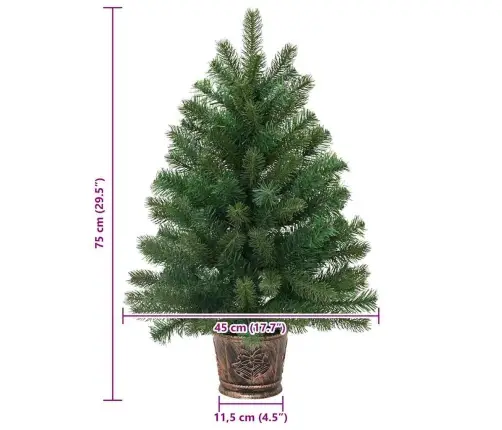 Mākslīgā Ziemassvētku Eglīte Zaļa 75 Cm Pvc, Pe Un Tērauds Vidaxl
