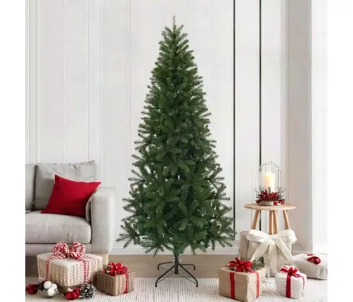 Tehisjõulupuu Koos Alusega Roheline 210 Cm Pvc, Pe Ja Teras Tehisjõulupuu Koos Alusega Roheline 210 Cm Pvc, Pe Ja Teras