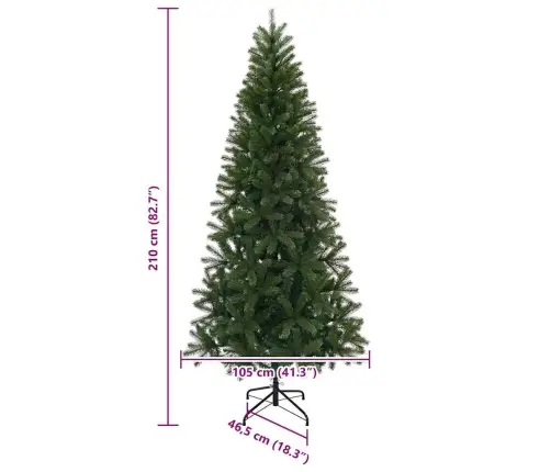 Tehisjõulupuu Koos Alusega Roheline 210 Cm Pvc, Pe Ja Teras Tehisjõulupuu Koos Alusega Roheline 210 Cm Pvc, Pe Ja Teras