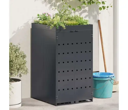 Ratiņu Atkritumu Uzglabāšana Ar Stādītāja Jumtu Vienam 240L Konteineram Vidaxl