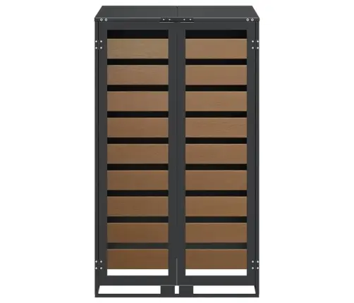 Riteņu Konteinera Uzglabāšana Ar Gāzes Pacelšanas Vāku 240L Konteineram Vidaxl