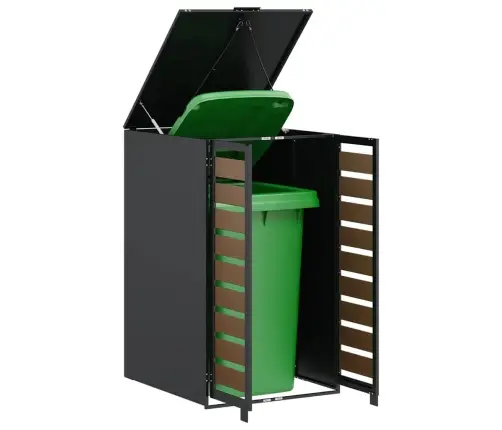 Riteņu Konteinera Uzglabāšana Ar Gāzes Pacelšanas Vāku 240L Konteineram Vidaxl