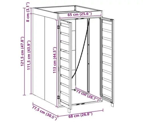 Riteņu Konteinera Uzglabāšana Ar Stādītāja Jumtu 240L Konteineram Vidaxl