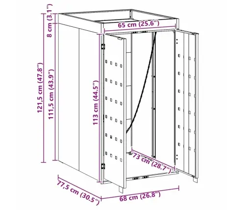 Riteņu Konteinera Uzglabāšana Ar Stādītāja Jumtu 240L Konteineram Vidaxl