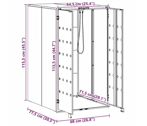 Riteņu Konteinera Uzglabāšana Ar Gāzes Pacelšanas Vāku 240L Konteineram Vidaxl