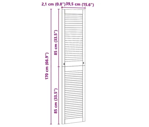 Kabeļa Durvis Cits Brūna 170 X 39.5 X 2.1 Cm Priedes Masīvkoks Vidaxl