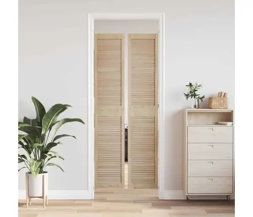 Skapju Durvis 2 Pcs Brūna 201 X 39.5 X 2.1 Cm Priedes Masīvkoks Vidaxl