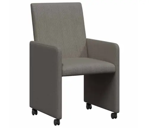 Valgomojo Kėdės Su Ratukais Su Ratais 2 Pcs Šviesiai Pilka