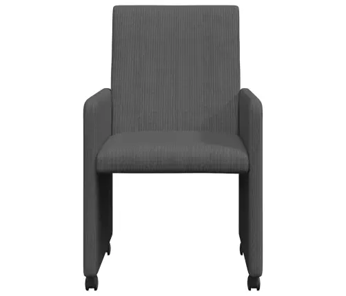 Valgomojo Kėdės Su Ratukais 2 Pcs Tamsiai Pilka 57 X 66 X 94 Cm