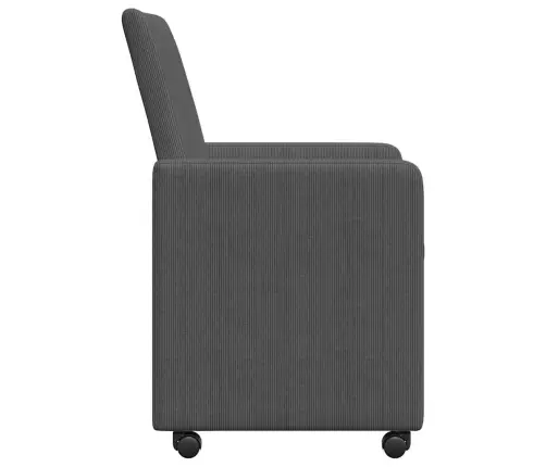 Valgomojo Kėdės Su Ratukais 2 Pcs Tamsiai Pilka 57 X 66 X 94 Cm