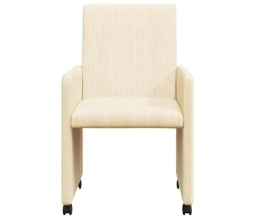 Valgomojo Kėdės Su Ratukais 2 Pcs Kreminė 57 X 66 X 94 Cm