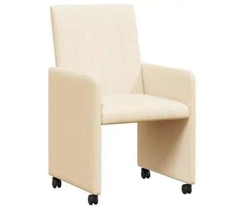 Valgomojo Kėdės Su Ratukais 2 Pcs Kreminė 57 X 66 X 94 Cm