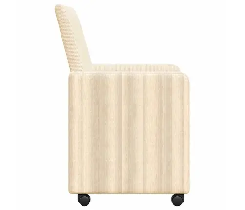 Valgomojo Kėdės Su Ratukais 2 Pcs Kreminė 57 X 66 X 94 Cm