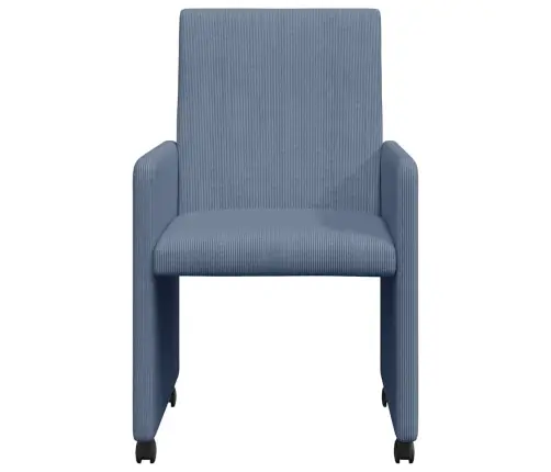 Ēdamkrēsli 2 Pcs Zila 57 X 66 X 94 Cm Korduroja Audums Vidaxl