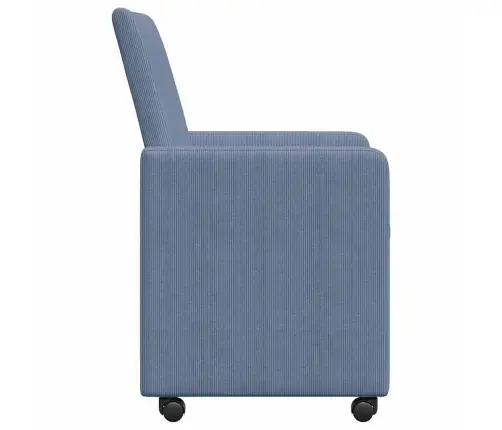 Ēdamkrēsli 2 Pcs Zila 57 X 66 X 94 Cm Korduroja Audums Vidaxl