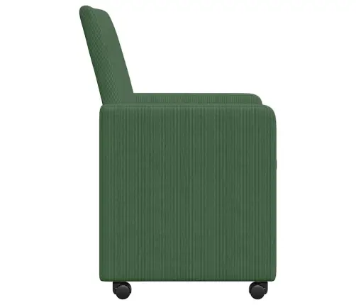 Ratastega Söögi-Toolid 2 Pcs Hall Roheline 57 X 66 X 94 Cm