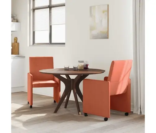 Ratastega Söögi-Toolid 2 Pcs Punane Oranž 57 X 66 X 94 Cm
