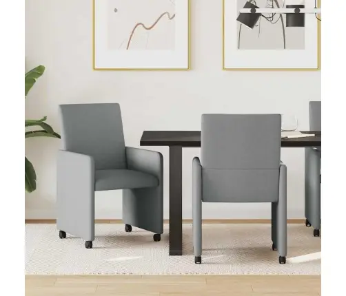 Ēdamkrēsli 2 Pcs Gaiši Pelēka 57 X 66 X 94 Cm Audums Vidaxl