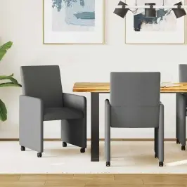 Ēdamkrēsli Ar Riteni 2 Pcs Tumši Pelēka 57 X 66 X 94 Cm Audums Vidaxl