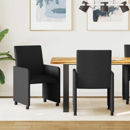 Ēdamkrēsli Ar Riteni 2 Pcs Melna 57 X 66 X 94 Cm Audums Vidaxl