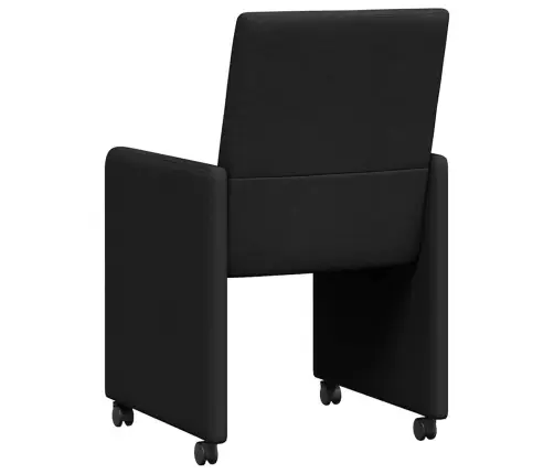Ēdamistabas Krēsls Ar Riteni 2 Pcs Melna 57 X 66 X 94 Cm Audums Vidaxl