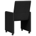 Ēdamistabas Krēsls Ar Riteni 2 Pcs Melna 57 X 66 X 94 Cm Audums Vidaxl