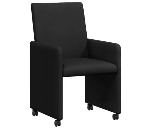 Ēdamistabas Krēsls Ar Riteni 2 Pcs Melna 57 X 66 X 94 Cm Audums Vidaxl