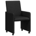 Ēdamistabas Krēsls Ar Riteni 2 Pcs Melna 57 X 66 X 94 Cm Audums Vidaxl