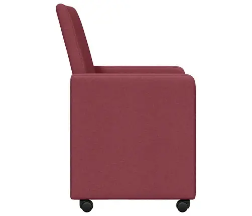 Ēdamkrēsli Ar Riteņiem 2 Pcs Vīnsarkans 57 X 66 X 94 Cm Audums Vidaxl