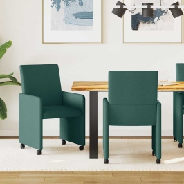 Valgomojo Kėdės 2 Pcs Tamsiai Žalia 57 X 66 X 94 Cm Audinys